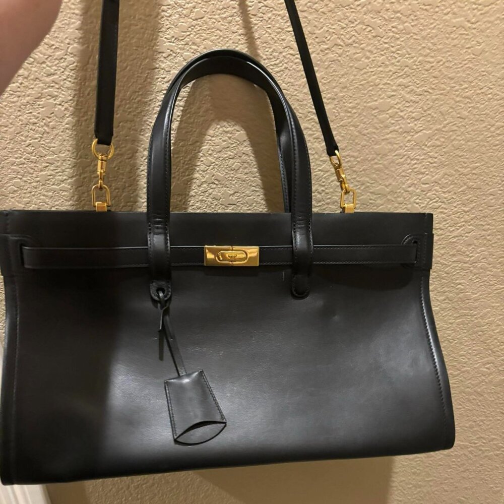 Tory Burch Black Travel Bag with Gold Accents